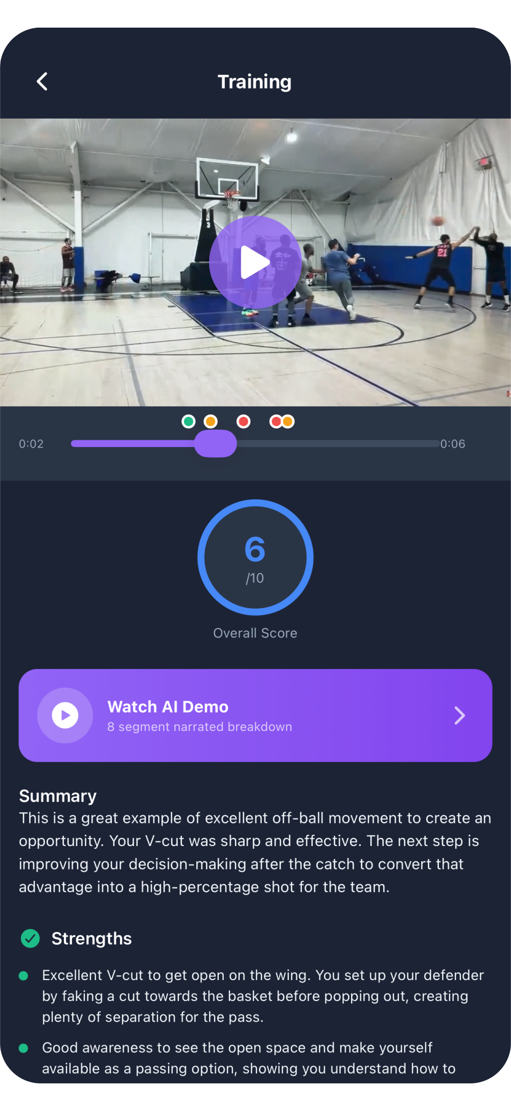 Replay Sports AI Coach screen
