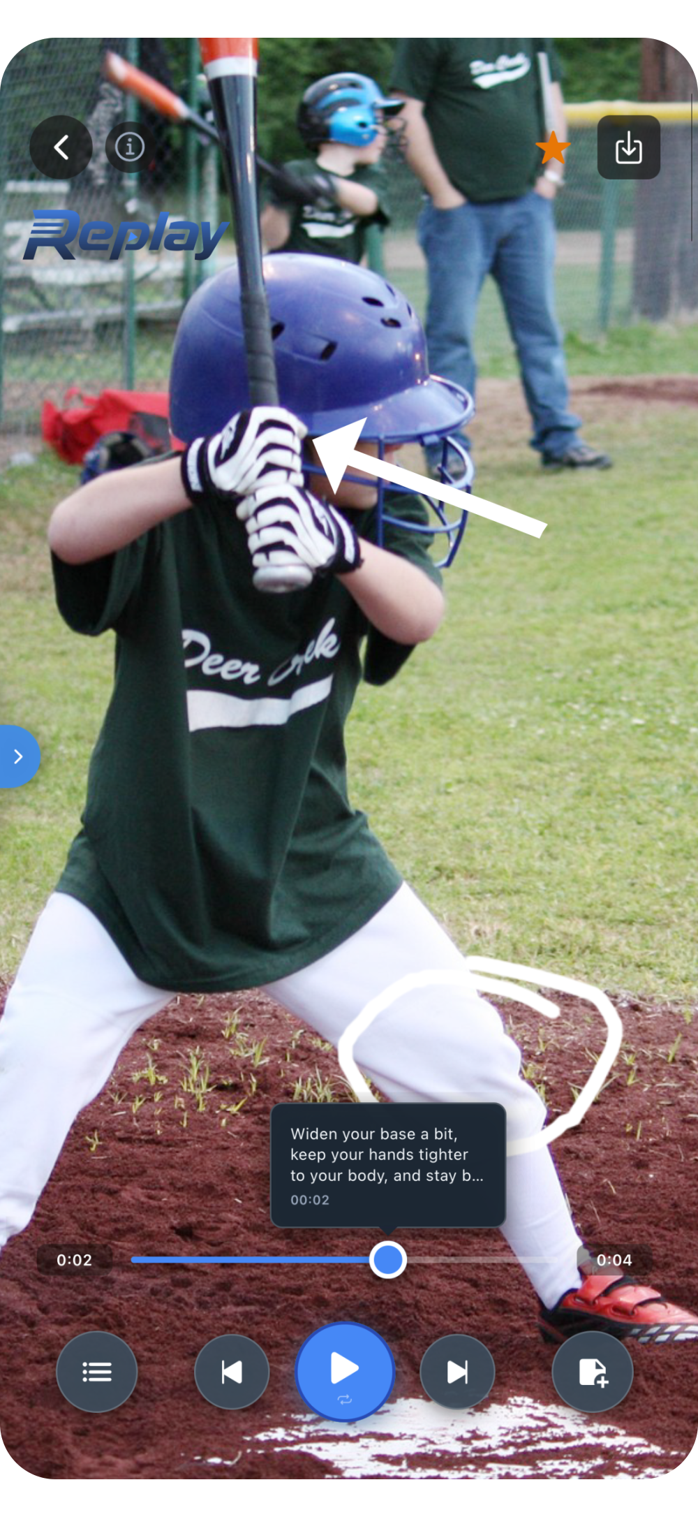 Replay Sports training screen